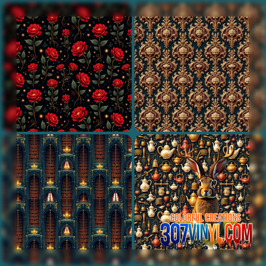 Beauty & the Besst 4 Pack Pattern Vinyl