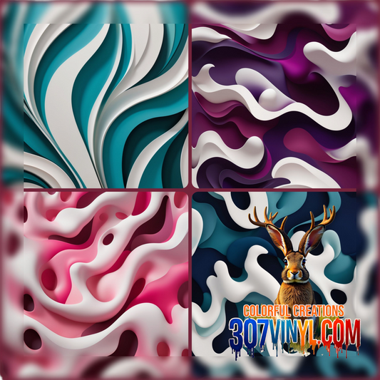 Fluid Abstract 4 Pack Pattern Vinyl