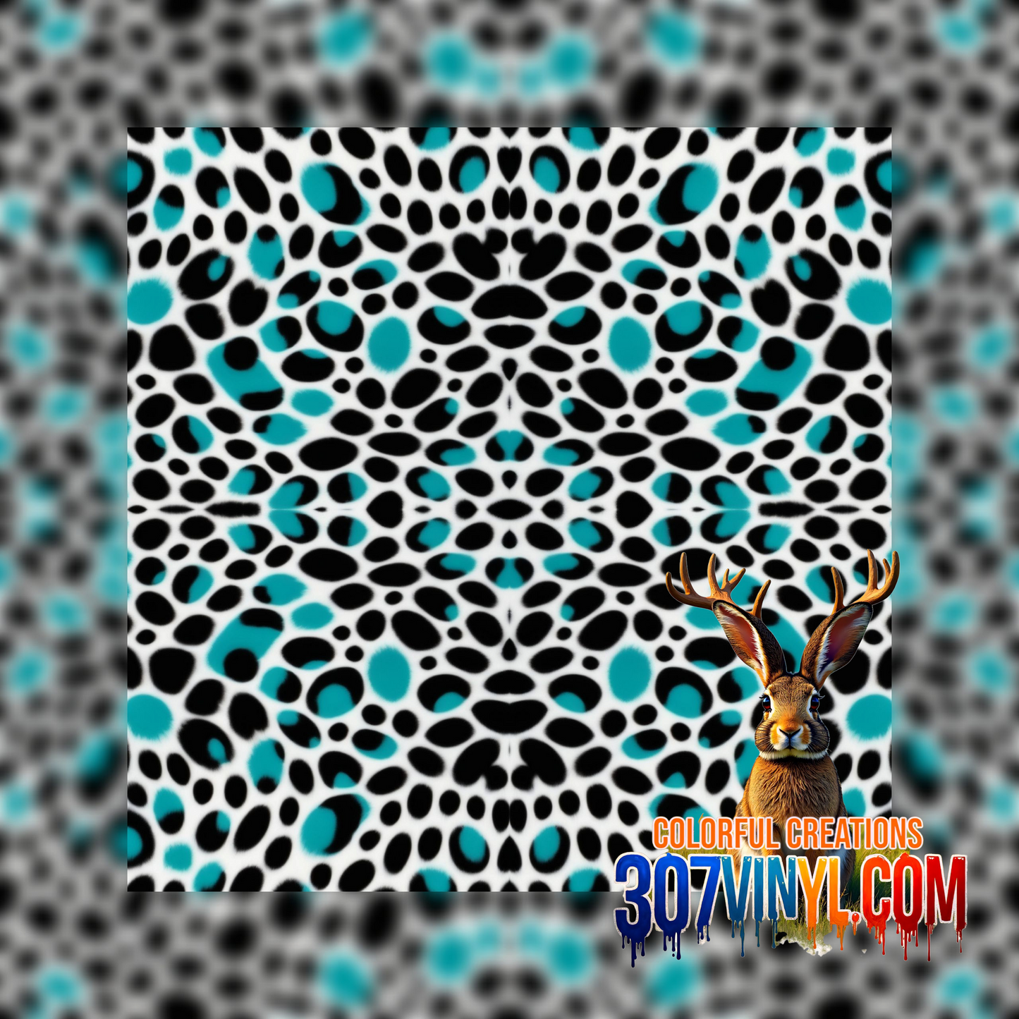 Teal Splatter Pattern Vinyl