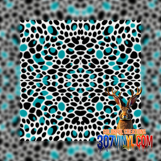 Teal Splatter Pattern Vinyl