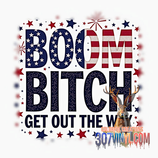 Boom B!tch Clear Cast Vinyl 8 x 8