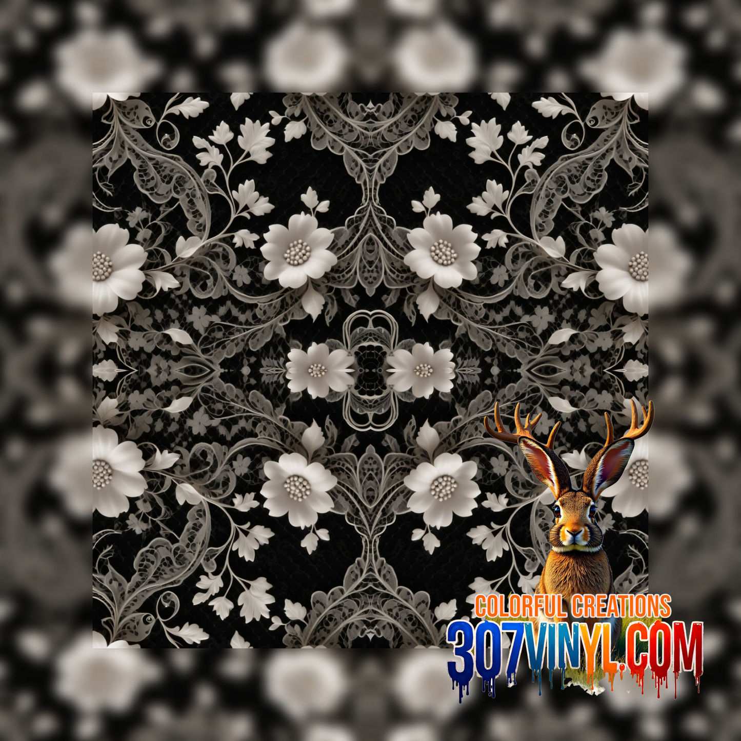 Black Lace 4 Pack Pattern Vinyl