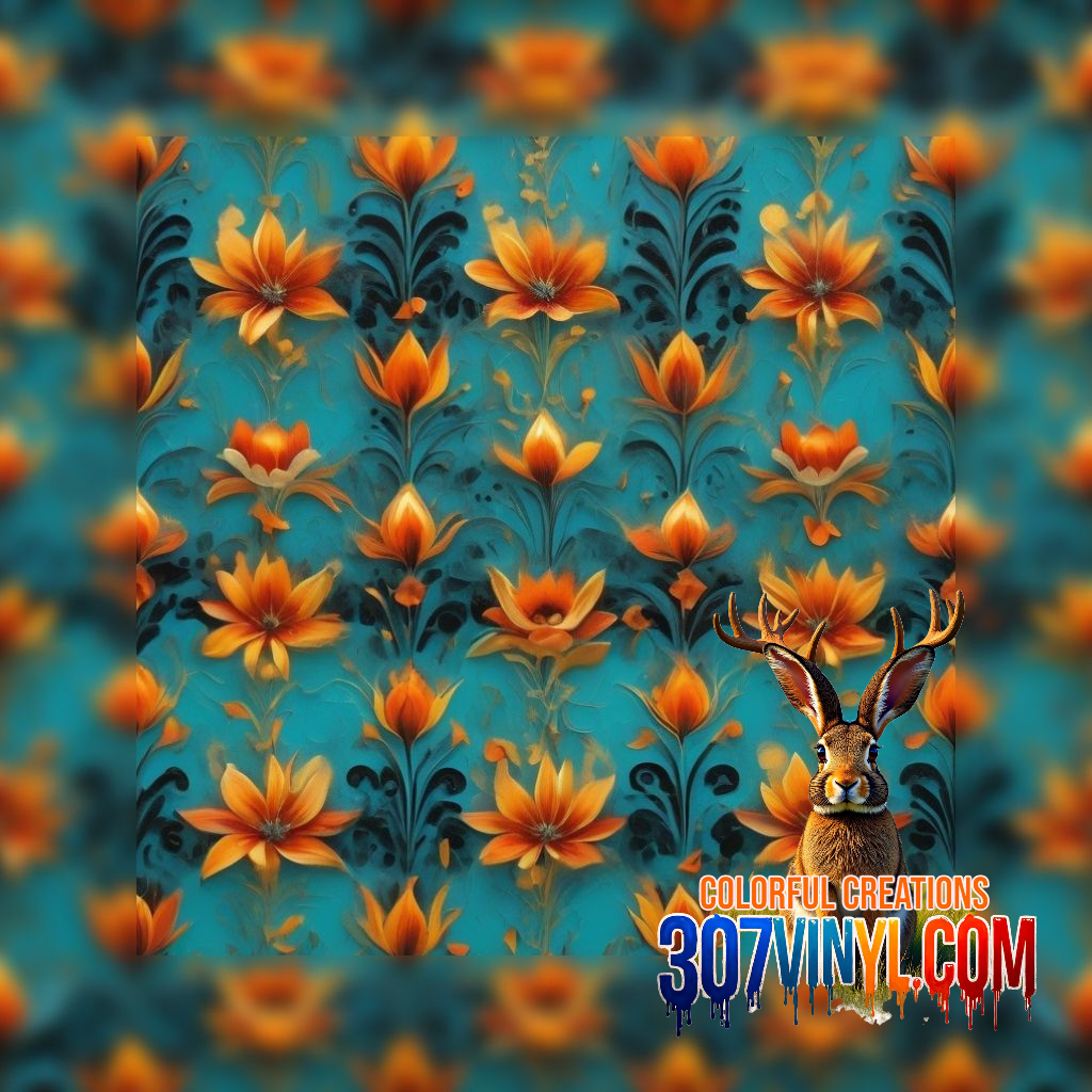 Orange Lilly 4 Pack Pattern Vinyl