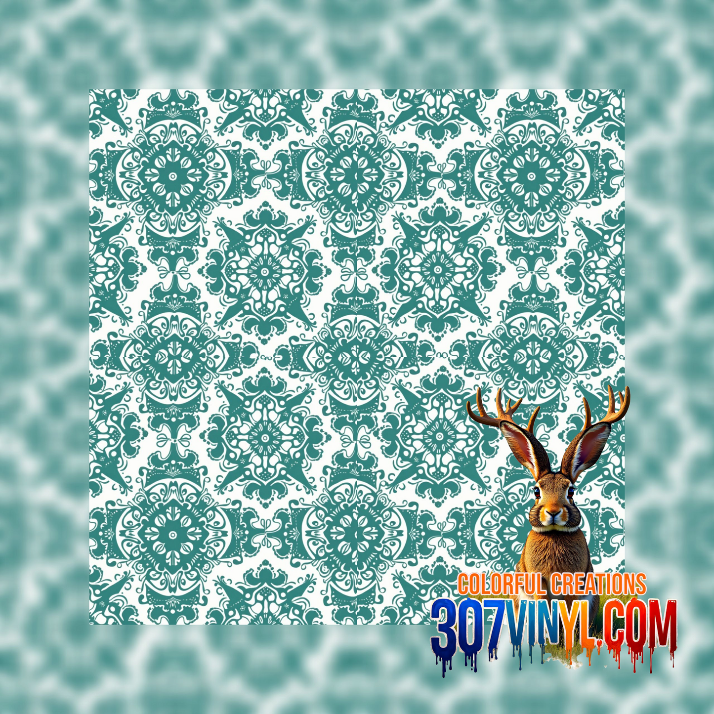 Teal 4 Pack Pattern Vinyl