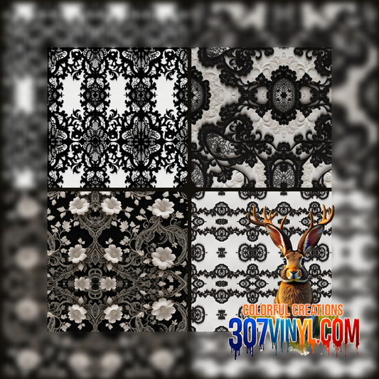 Black Lace 4 Pack Pattern Vinyl