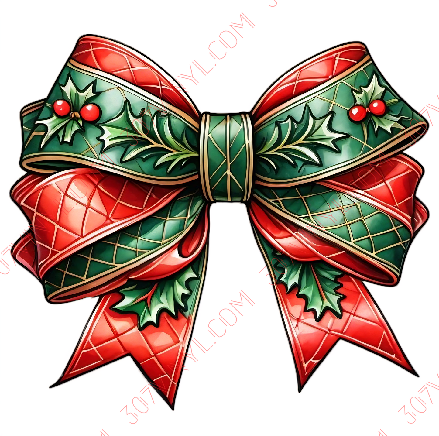 Holly Quilted Bow UV DTF