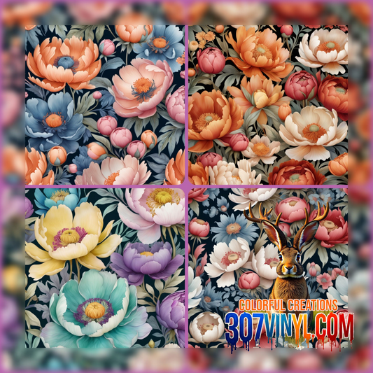 Floral 4 Pack Pattern Vinyl