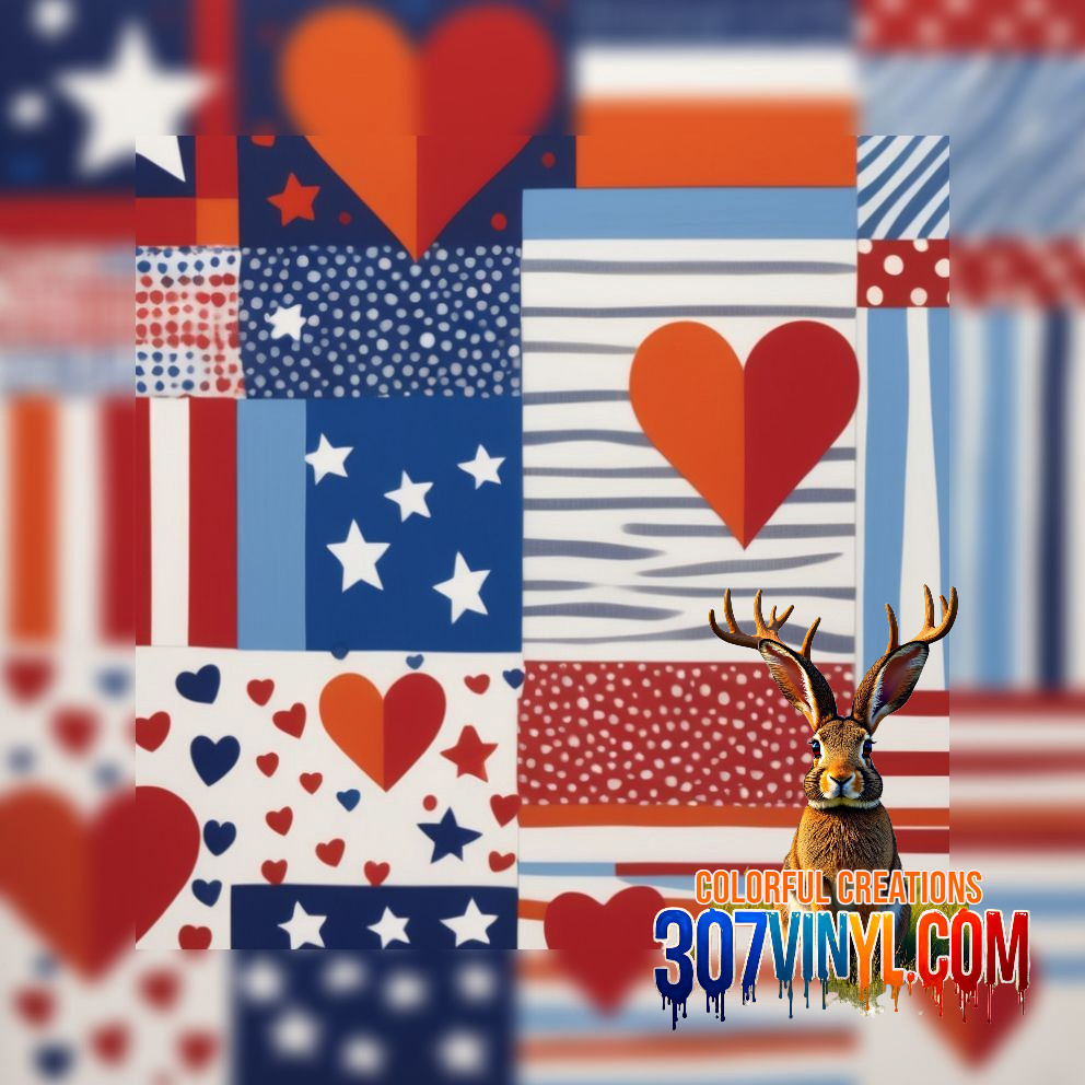 Red, White & Blue 4 Pack Pattern Vinyl