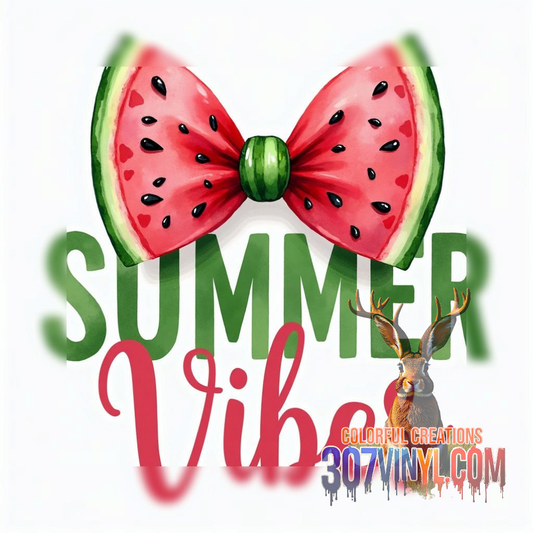 Summer Vibes Watermelon Clear Cast Vinyl 4 x 4