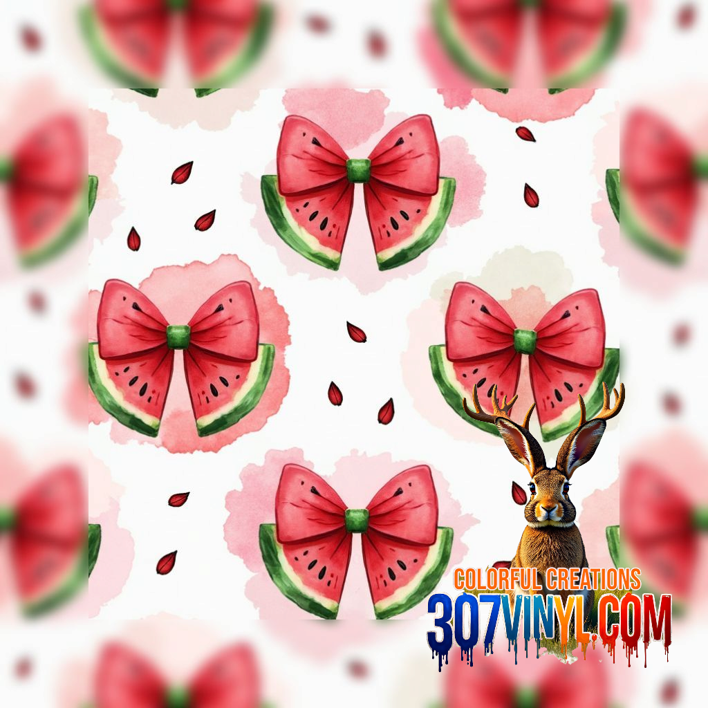 Watermelon Bows Pattern Vinyl
