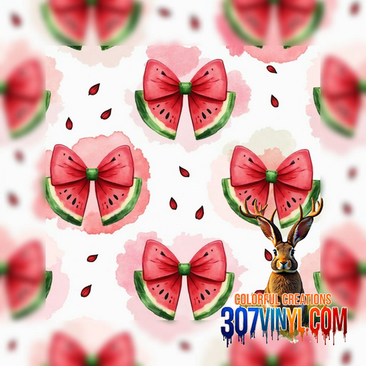 Watermelon Bows Pattern Vinyl