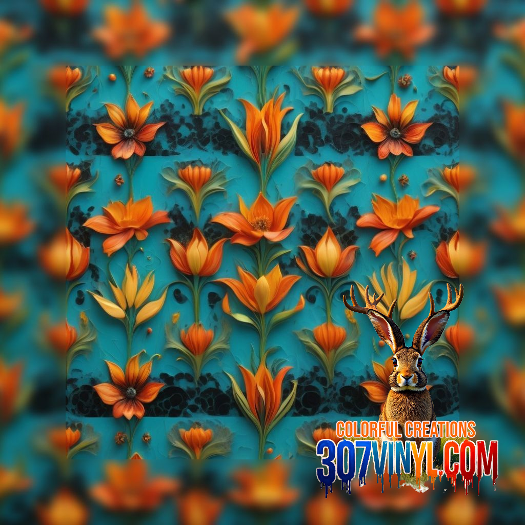 Orange Lilly 4 Pack Pattern Vinyl